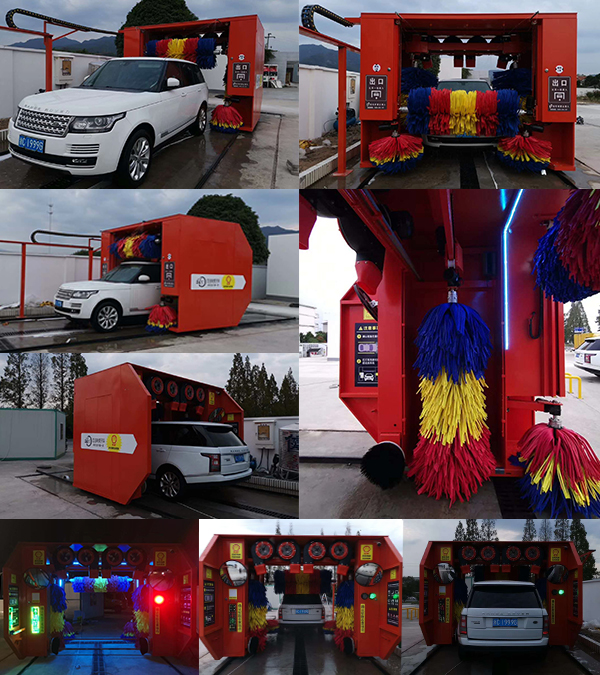 東陽巍山殼牌加油站凱沃7刷龍門洗車設(shè)備調(diào)試現(xiàn)場(chǎng)……